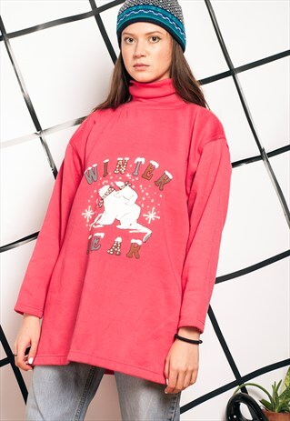 90S VINTAGE WINTER BEAR TURTLENECK JUMPER