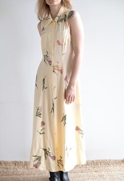Vintage Sleeveless Floral Dress