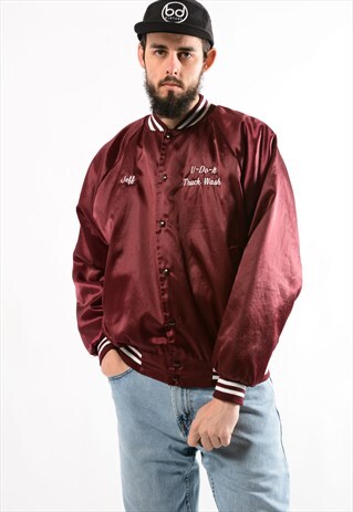 VINTAGE BURGUNDY COACH JACKET.