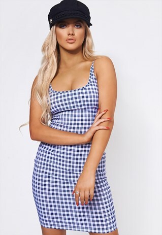 BLUE & WHITE GINGHAM DRESS
