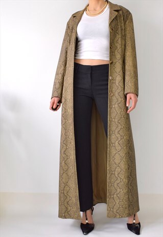 VINTAGE 90S Y2K FLOORLENGTH/LONGLINE SNAKESKIN BLAZER JACKET