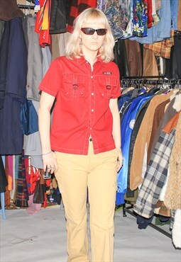 Vintage 90s short sleeve shirt in red