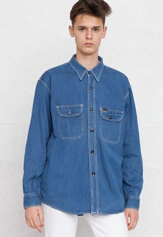 VINTAGE BLUE DIESEL LONG SLEEVE DENIM SHIRT