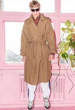 90's Vintage classic trench coat in khaki beige