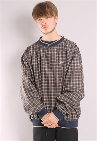 VINTAGE REEBOK TARTAN WINDBREAKER SWEATSHIRT