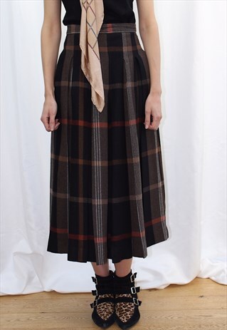 80S WOOL WINTER PLEATED SKIRT
