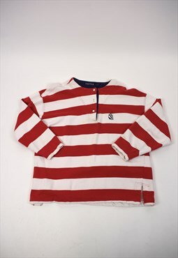 Vintage 90s Nautica Red & White Stripe Sweatshirt
