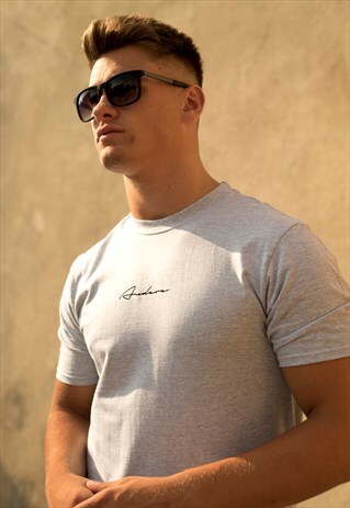 GREY SCRIPT T-SHIRT