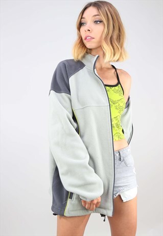 VINTAGE 90S OVERSIZED ZIP UP FESTIVAL FLEECE