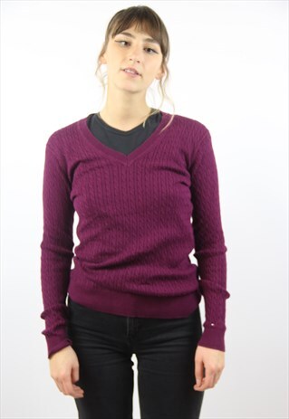 VINTAGE TOMMY HILFIGER DEEP PURPLE JUMPER