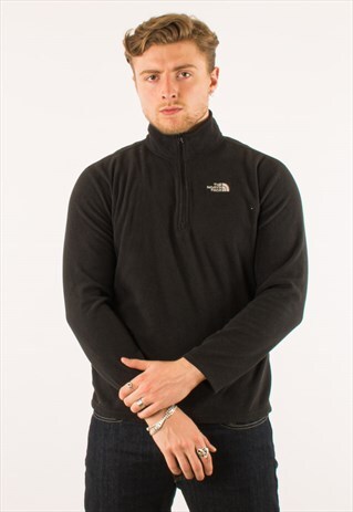 VINTAGE BLACK NORTH FACE QUARTER ZIP FLEECE
