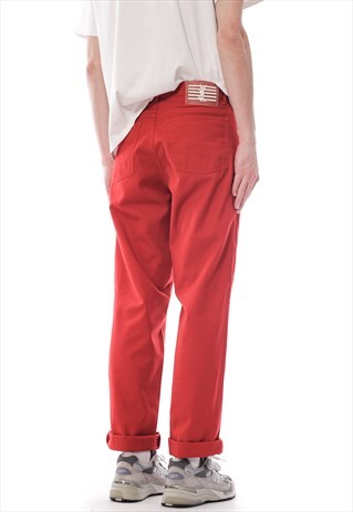 Vintage YVES SAINT LAURENT Pants Trousers Red YSL