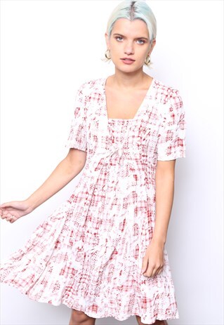 VINTAGE 90S PINK PRINT MINI DRESS