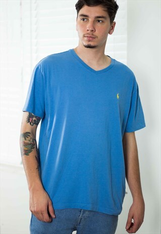 VINTAGE POLO RALPH LAUREN T-SHIRT 90S L 6.6