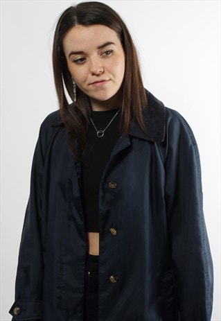 VINTAGE TOMMY HILFIGER NAVY TRENCH COAT