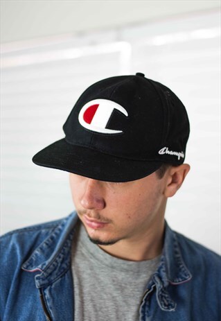 VINTAGE CHAMPION BASEBALL CAP LOGO 90S X 3.4