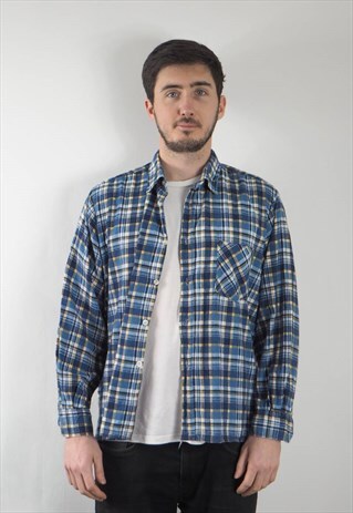VINTAGE BLUE CHECKED SHIRT