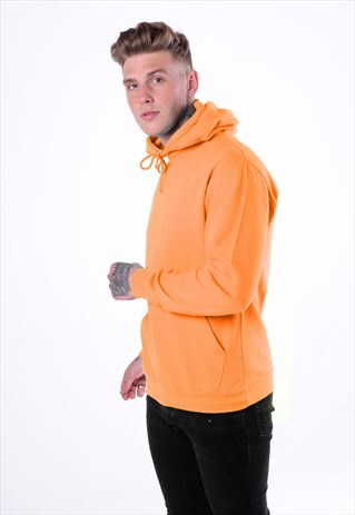 ESSENTIAL BLANK PULLOVER HOODY - NEON ELECTRIC ORANGE