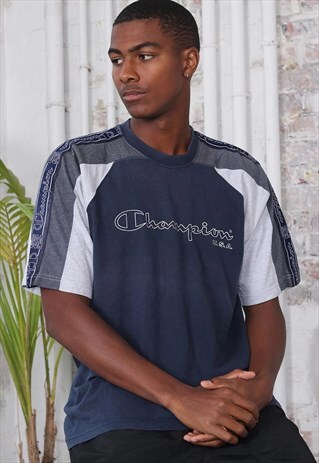 VINTAGE CHAMPION LOGO T-SHIRT BLUE