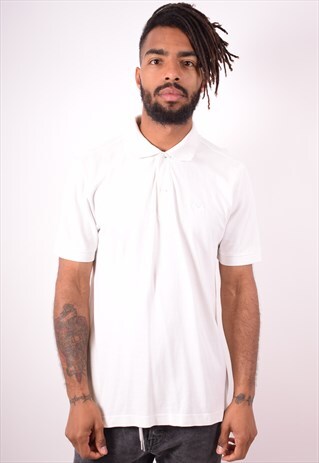 KAPPA MENS VINTAGE POLO SHIRT LARGE WHITE 90S
