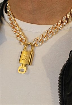 Reworked Louis Vuitton Padlock with Iced Out Chain