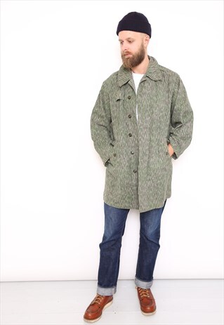 VINTAGE ARMY CAMO PRINT MILITARY COAT