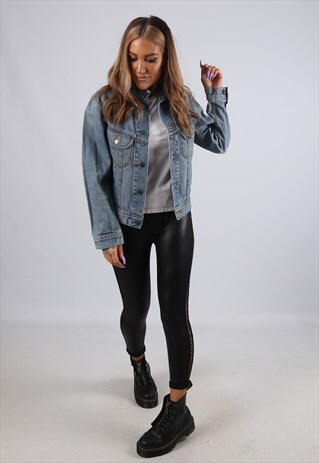 VINTAGE LEE DENIM JACKET FITTED UK 12 M (B6L)