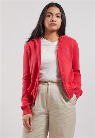 VINTAGE RALPH LAUREN KNITTED ZIP-UP HOODIE