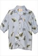 Vintage Grey & Light Green Foliage Design Hawaiian Shirt - X
