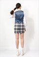 VINTAGE SKIRT AND WAISTCOAT SET IN PLAID PATTERN WOOL
