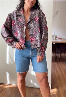 Vintage 80s floral blouse