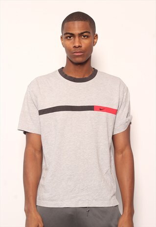 VINTAGE NIKE LOGO T-SHIRT GREY
