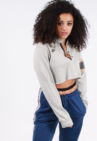 VINTAGE NIKE 1/4 BUTTON UP CROPPED SWEATSHIRT