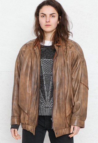 VINTAGE BROWN LEATHER JACKET