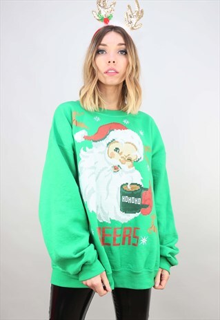 VINTAGE RETRO OVERSIZED CHRISTMAS XMAS SWEATSHIRT