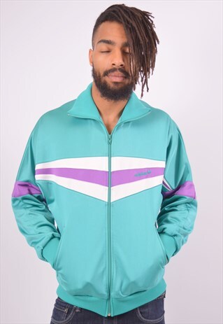 VINTAGE ADIDAS TRACKSUIT TOP JACKET TURQUOISE