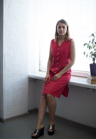 VINTAGE 90'S RED SLEEVELESS DRESS