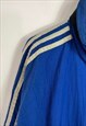 VINTAGE ADIDAS BLUE LONG COAT JACKET FOOTBALL XL