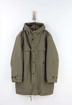 Military Parka Jacket in Military Green - L