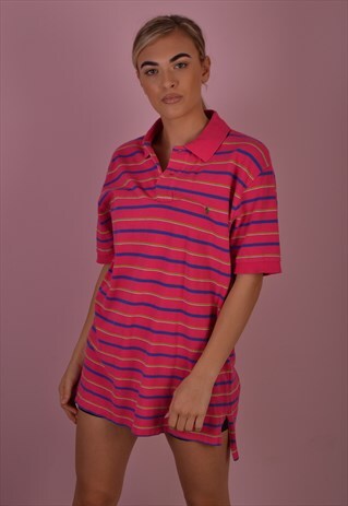 RALPH LAUREN STRIPED POLO TOP GP495