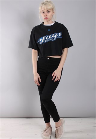 VINTAGE "BLUE JAYS" CROPPED T-SHIRT