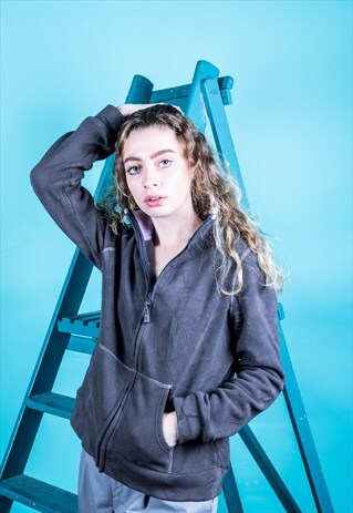 VINTAGE FLEECE IN GREY WITH A ZIP