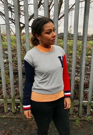 VINTAGE TOMMY HILFIGER CROP SWEATSHIRT HOODY LIGHTWEIGHT