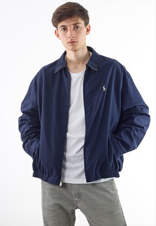 VINTAGE POLO RALPH LAUREN HARRINGTON 90S BLUE