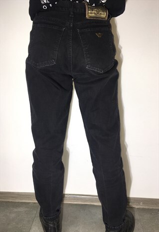 VINTAGE 90' OLDSCHOOL COOL ARMANI BLACK TROUSERS