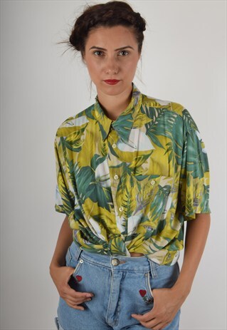 VINTAGE FESTIVAL SHIRT TROPICAL PRINT (921)