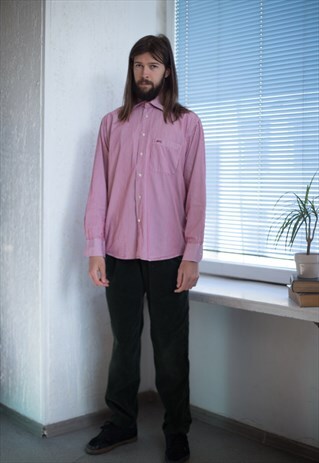 VINTAGE 90'S RED/WHITE STRIPED SHIRT