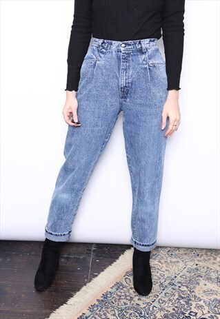 VINTAGE 80S BLUE HIGH WAISTED MOM JEANS