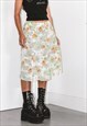 VINTAGE 90S PATTERNED FLORAL MIDI SKIRT