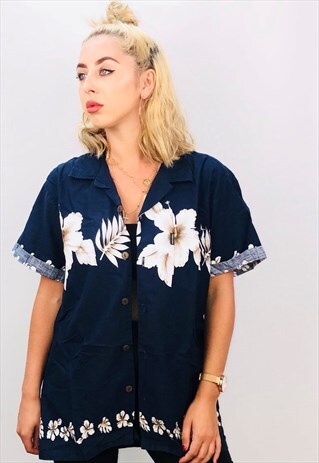 VINTAGE UNISEX HAWAIIAN OVERSIZED PATTERN SHIRT